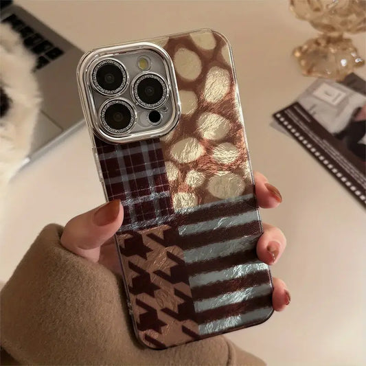 Retro Glam Leopard Stitch Phone Case
