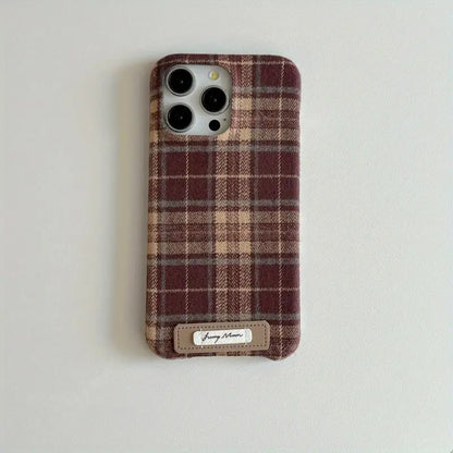 Cozy Luxe Plaid Fabric Phone Case