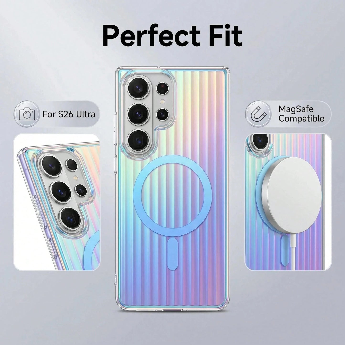 Holographic Strip Aurora Prism MagSafe Case