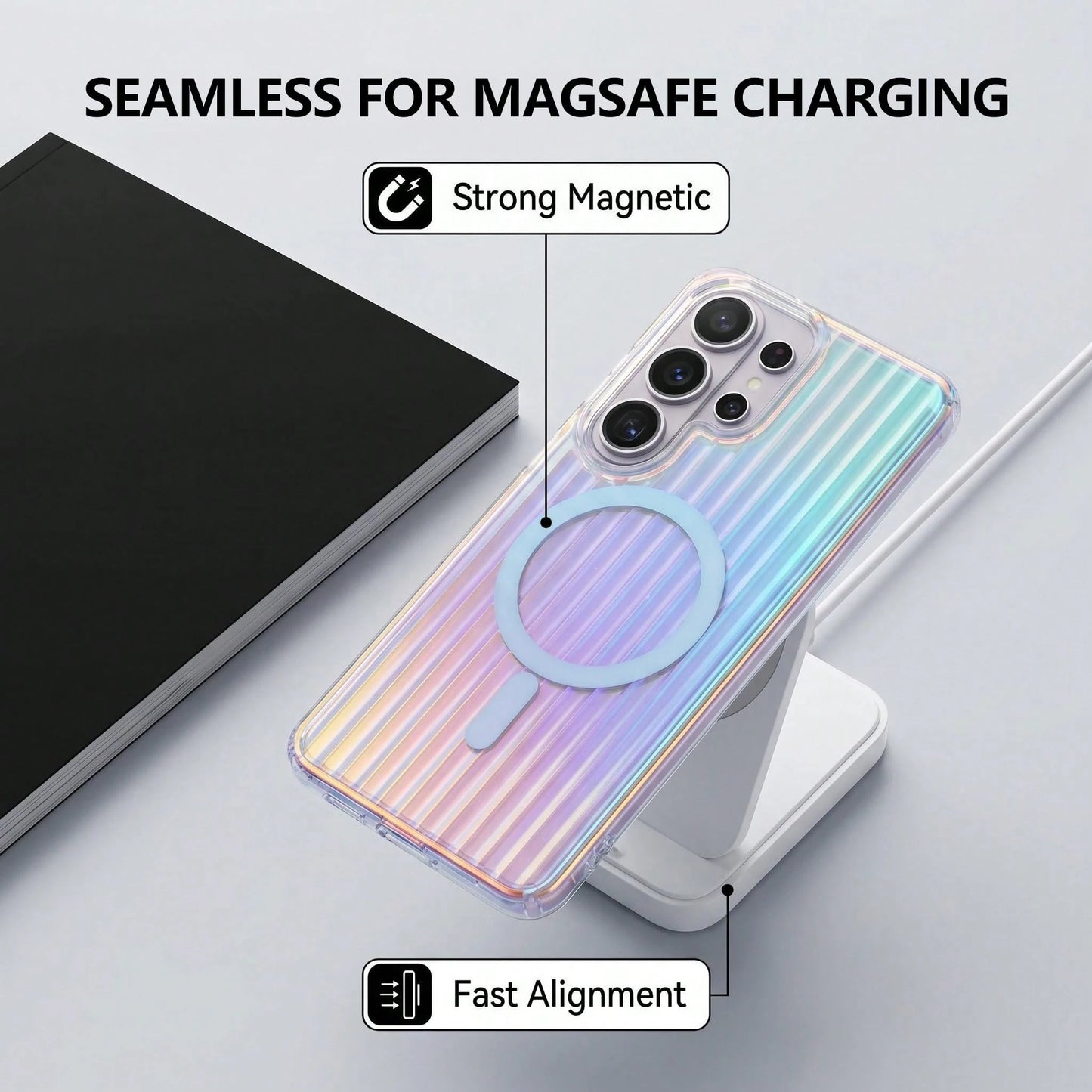 Holographic Strip Aurora Prism MagSafe Case