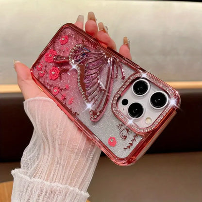 Enchanted Butterfly Quicksand Glitter Case