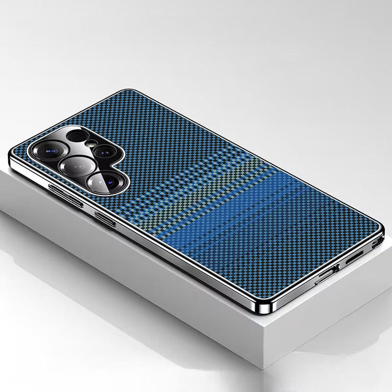 Retro Woven Stripes Electroplating Case