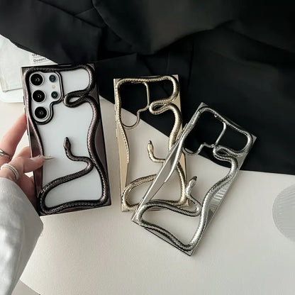 Snake Pattern Electroplated Phone Case - Samsung