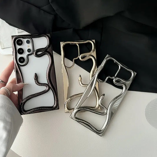 Snake Pattern Electroplated Phone Case - Samsung