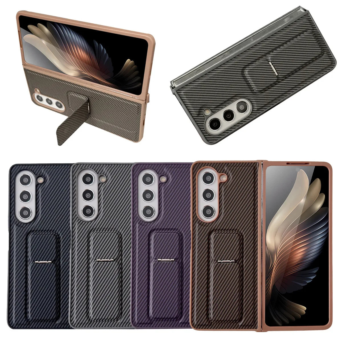 Galaxy Z Fold6 Rugged Carbon Fiber Bracket Case