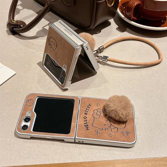 Elegant Hello Kitty Case with Pom-Pom - Samsung