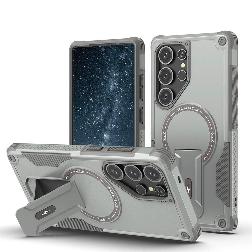 Magnetic Armor Case with Stand - Samsung