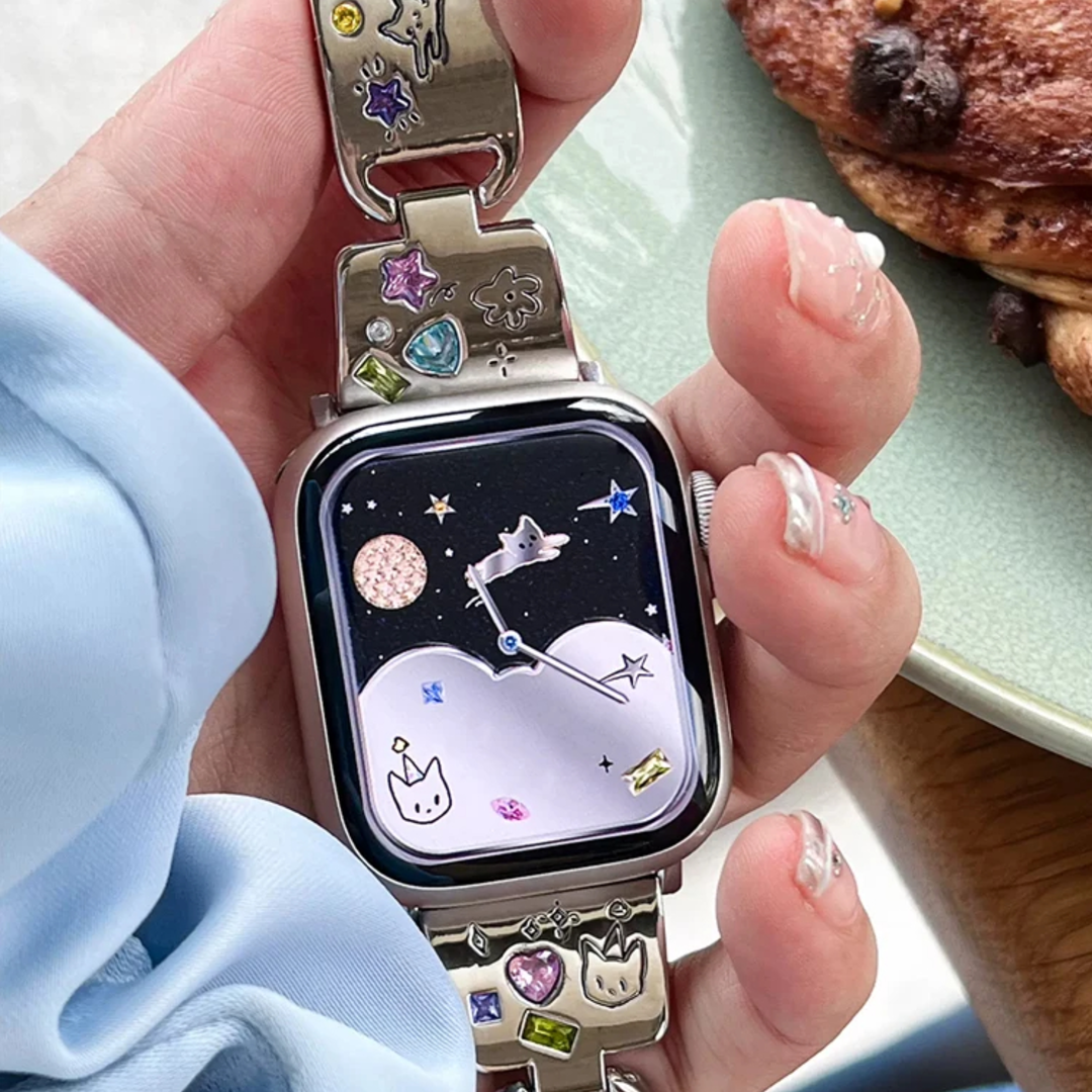 Glossy Cat Metal Band For Watch