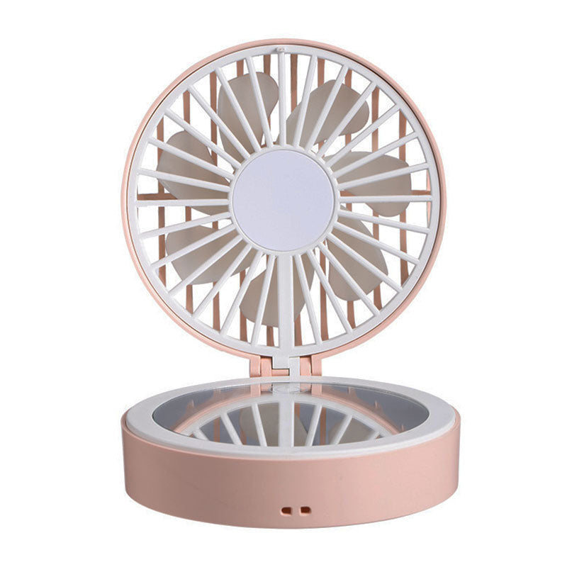 Hanging Touch LED Fan With Makeup Mirror