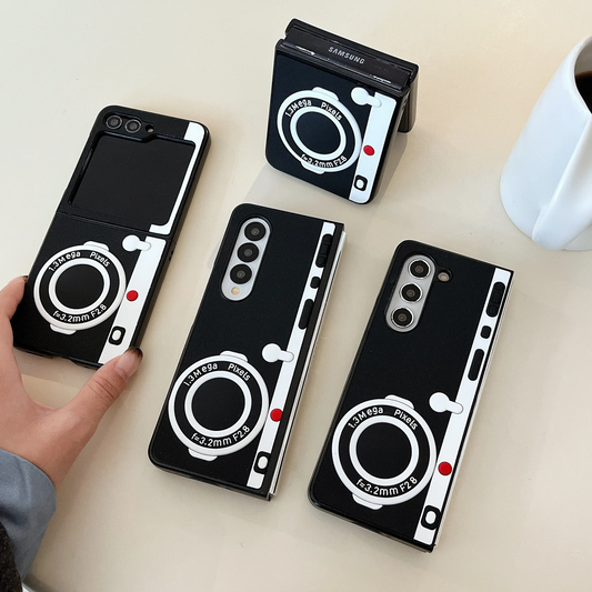 3D Retro Leather Camera Protection Case - Samsung