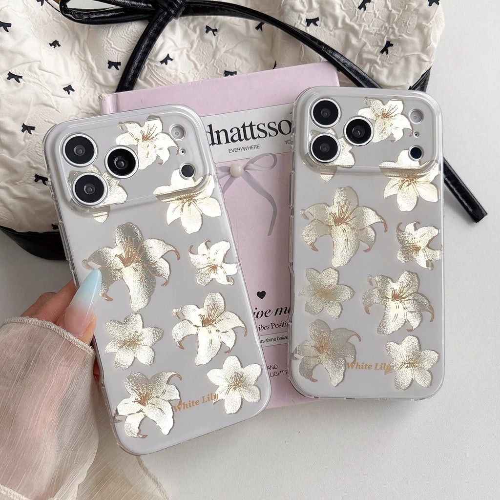 Elegant Flower Pearl Charm Case