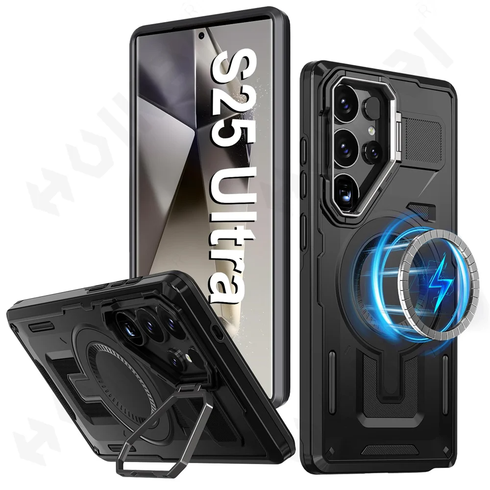 Military Grade Built-In-Camera Stand Cover Case-Samsung