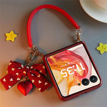 Romantic Love Heart Case with Bow Pendant - Samsung