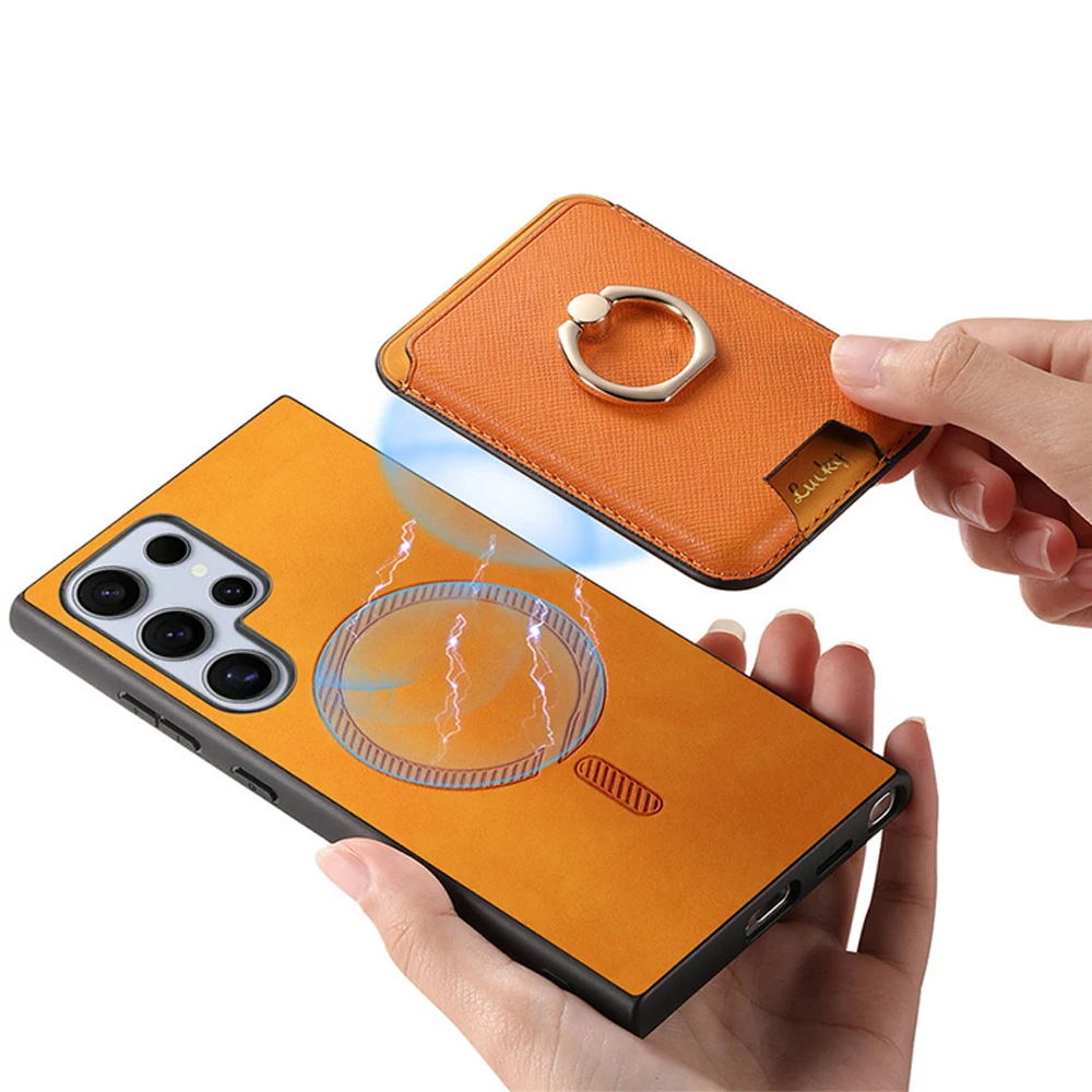 Galaxy S25 Ultra Detachable Leather Card Holder Case