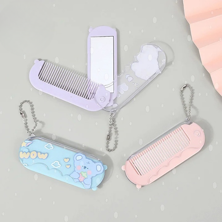 Convenient Mirror and Comb Keychain