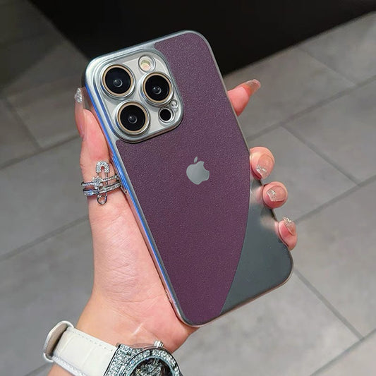 Elegant Light Leather Electroplated Case - iPhone