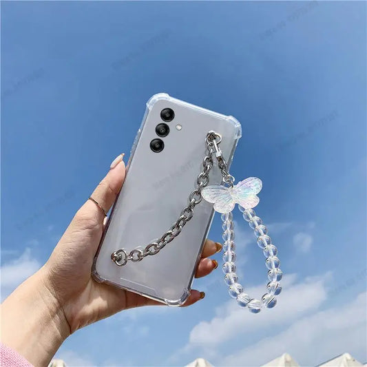 3D Crystal Butterfly Bracelet Chain - Samsung