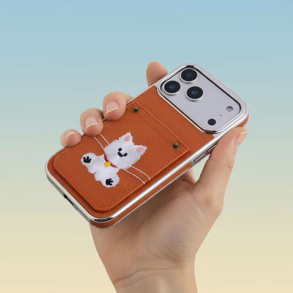 Embroidered Kitten Card Holder Case
