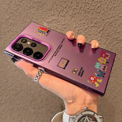 Cute Cartoon Couple Matte Case - Samsung