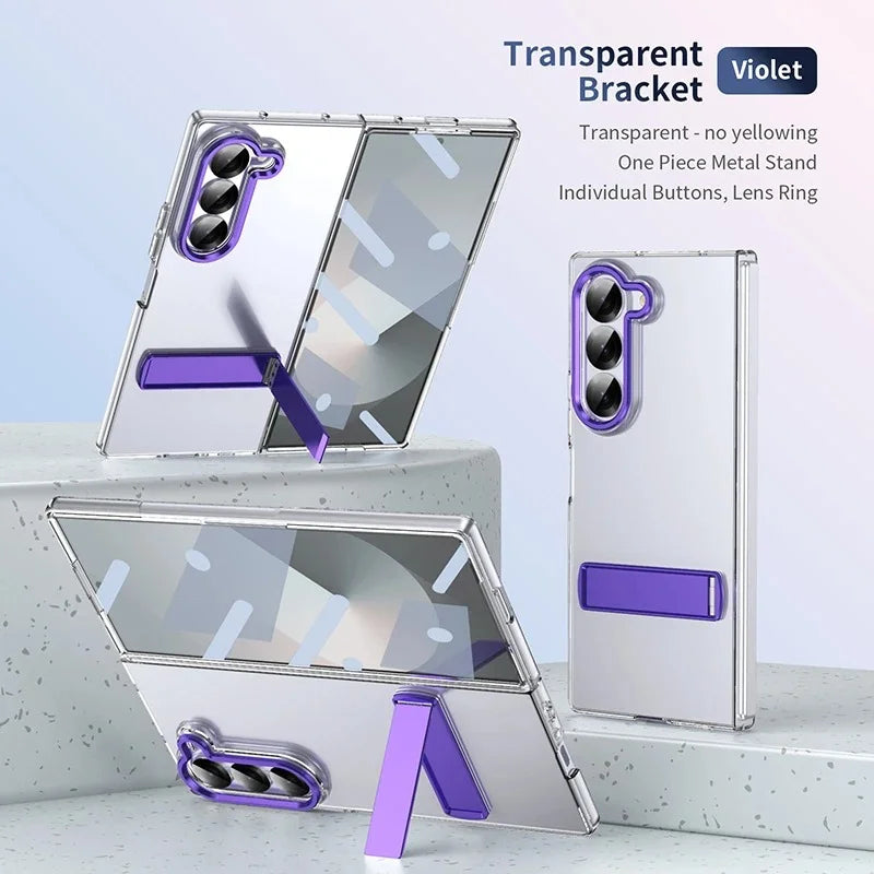 Galaxy Z Fold Series Moder Sensing Transparent Kickstand Case