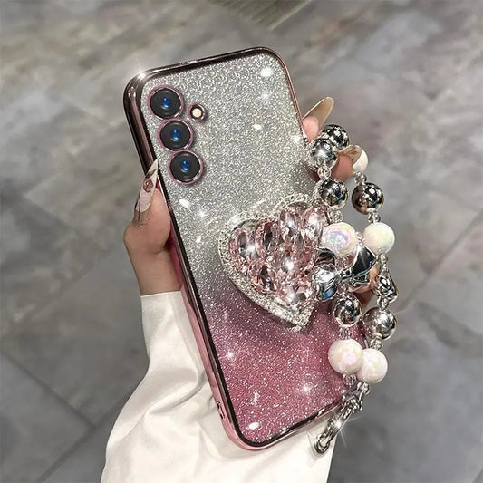 Heart Glow Pearl Phone Case - Samsung