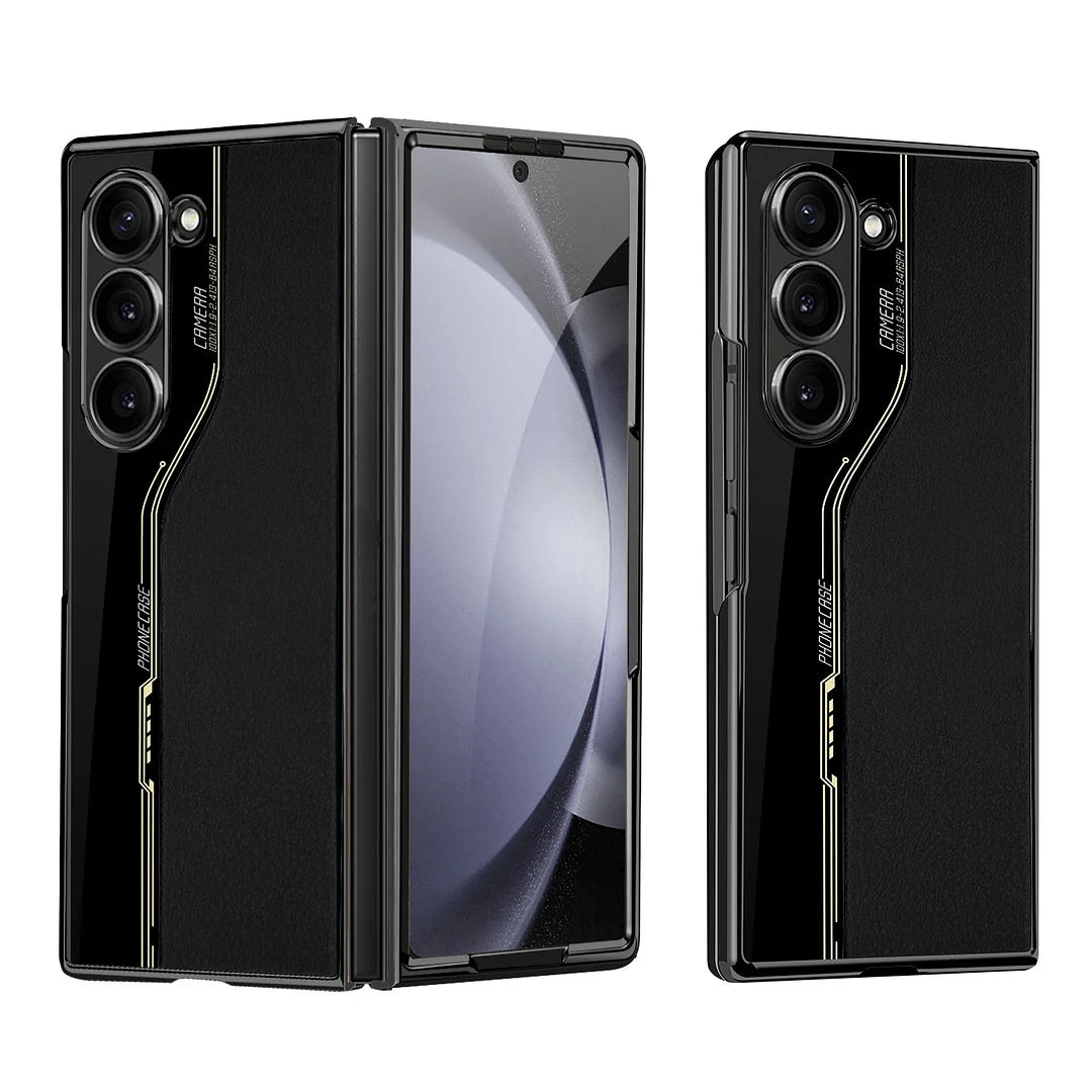 Galaxy Z Fold Series Luxury Plating Litchi Texture Case