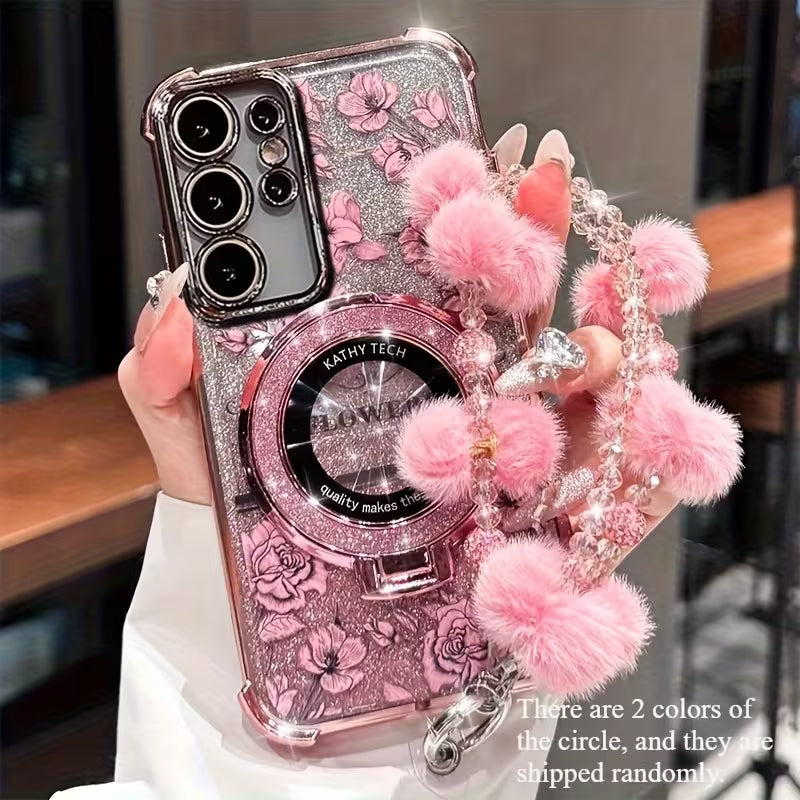 Enchanted Sparkle Rose Charm Case
