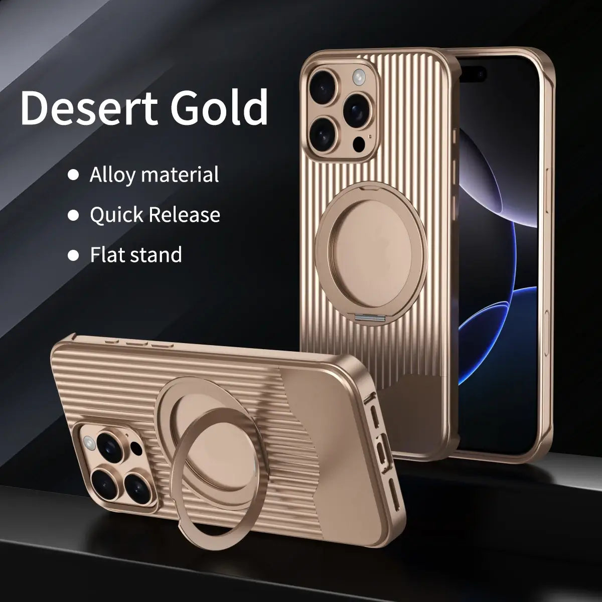 Elegant Textured Magnetic Stand Case - iPhone