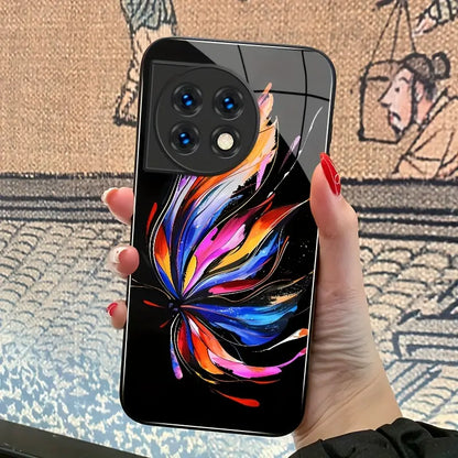 Butterfly Dream Vibrant Ink Art Glass Case - OnePlus
