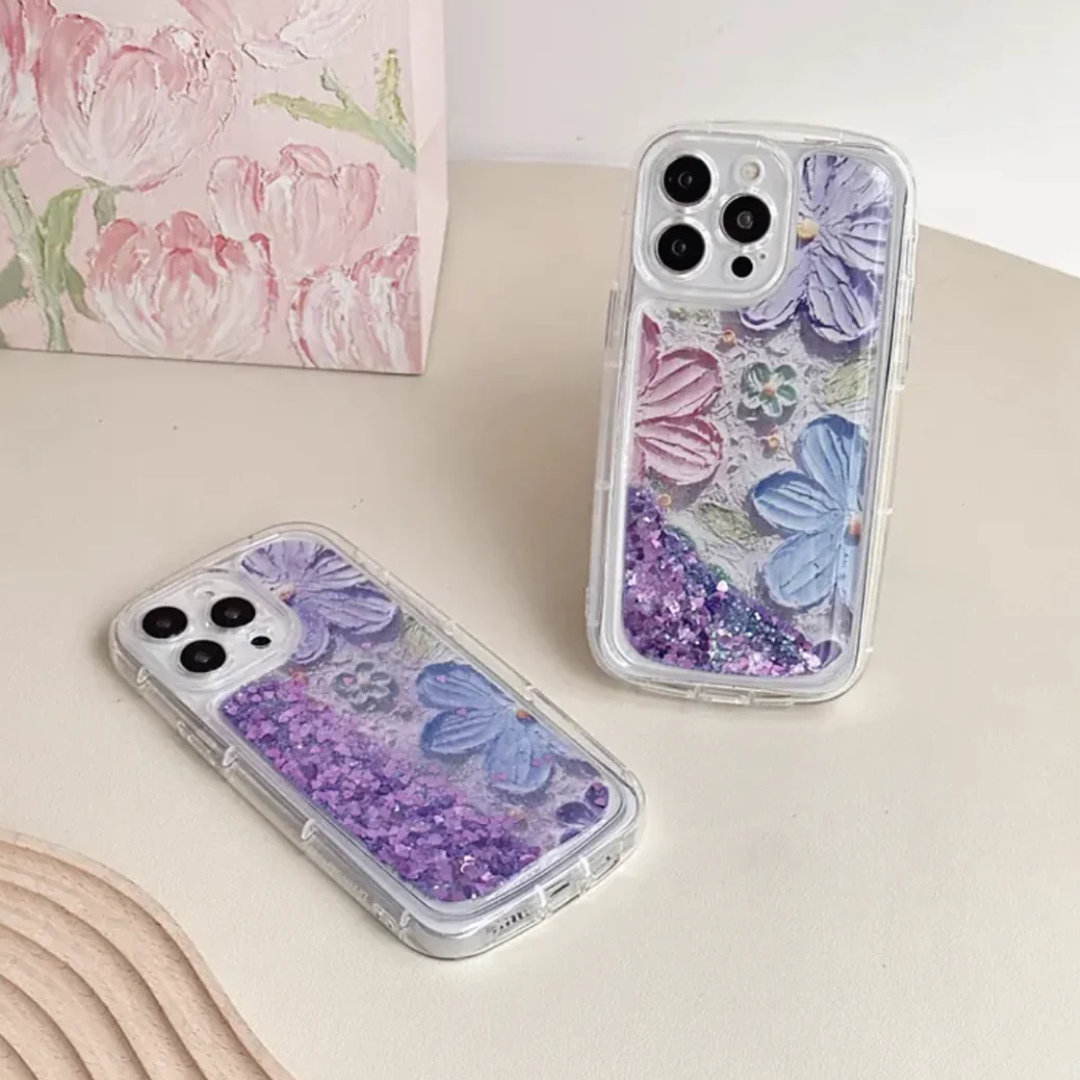 Glitter Infused Blossom Artistry Phone Case