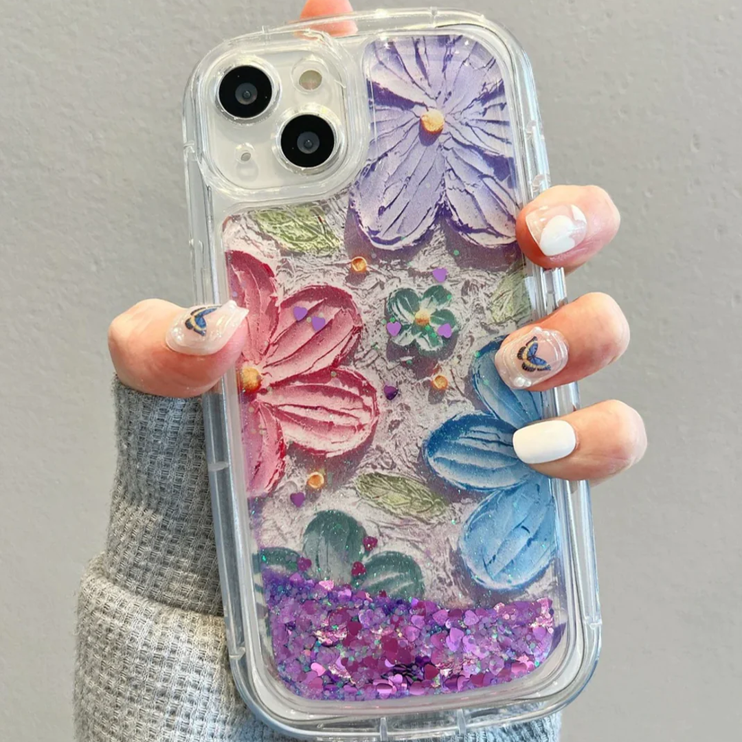 Glitter Infused Blossom Artistry Phone Case