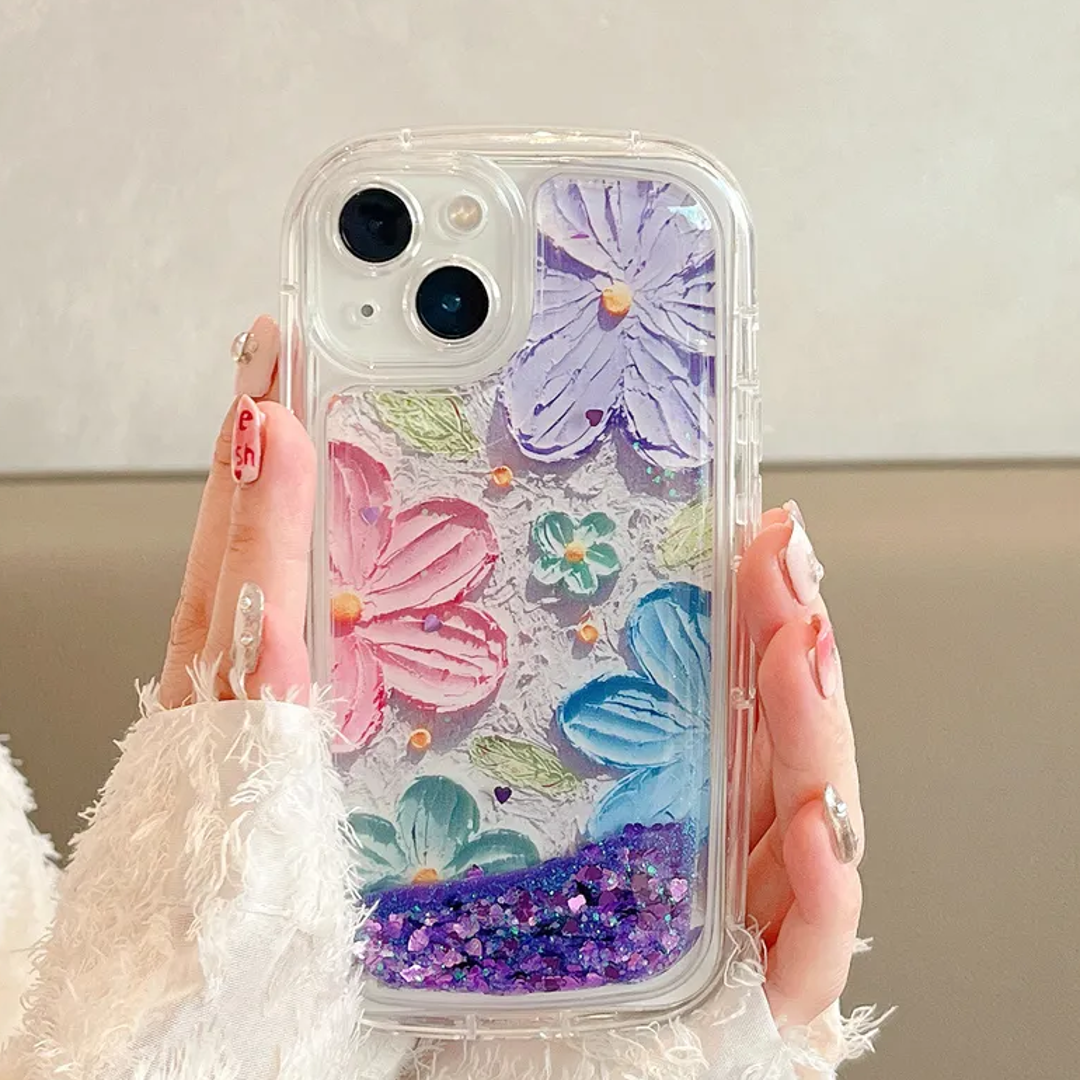 Glitter Infused Blossom Artistry Phone Case