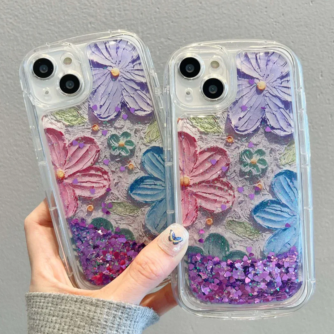 Glitter Infused Blossom Artistry Phone Case