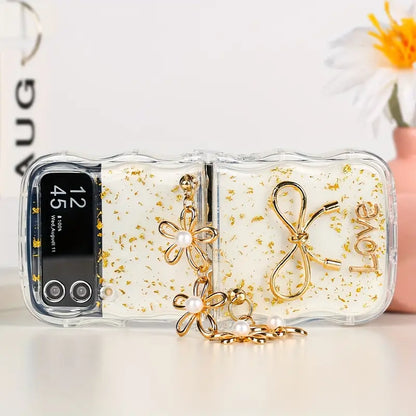 Golden Bloom Luxe Flip Case - Samsung