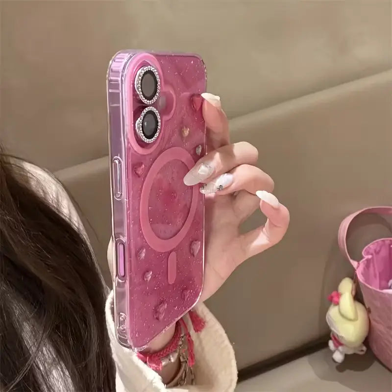 Glitter Heart Love MagSafe Case