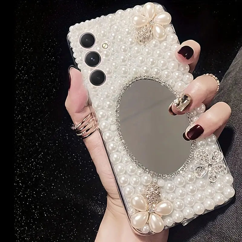 Glamour Glow Pearls Mirror Soft Case - Samsung