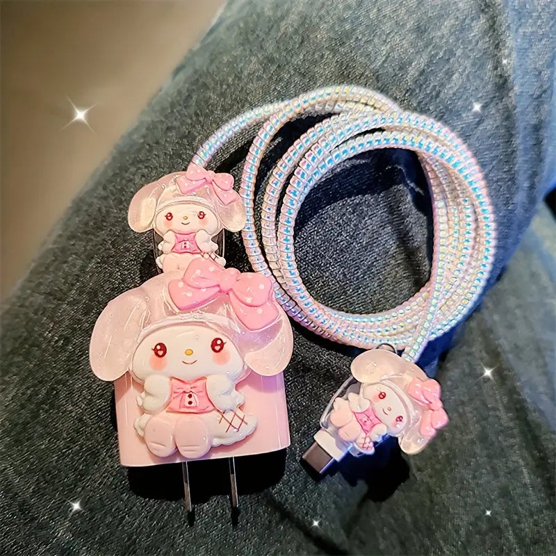 Glitter Charm Bunny Charger Protector Kit