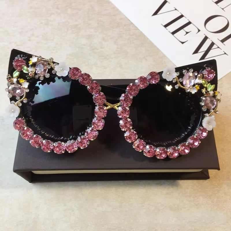 Rhinestone Cat Eye Sunglasses