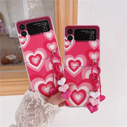 Love Heart Pendant Gradient Case - Samsung