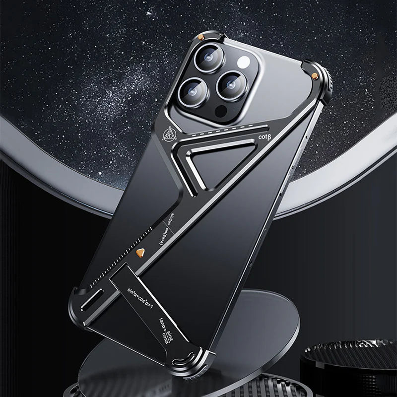 Rugged Titanium Alloy Shield Kickstand Case - iPhone