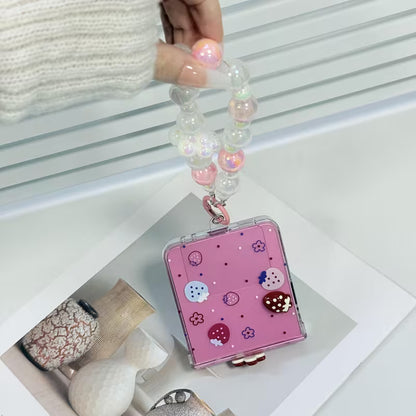 Galaxy Z Flip Series Strawberry Delight Pearl Accent Case
