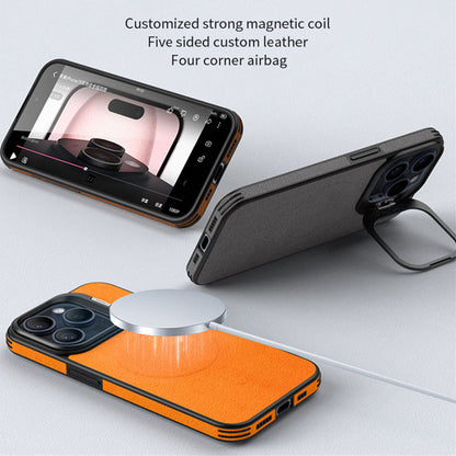 Embossed Magsafe Leather Bracket Case - iPhone