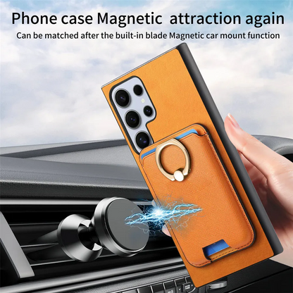 Galaxy S25 Ultra Detachable Leather Card Holder Case