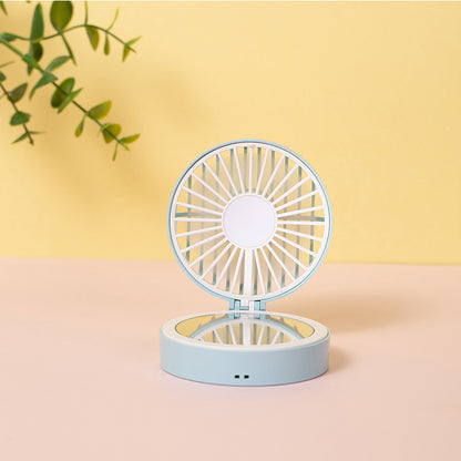Hanging Touch LED Fan With Makeup Mirror