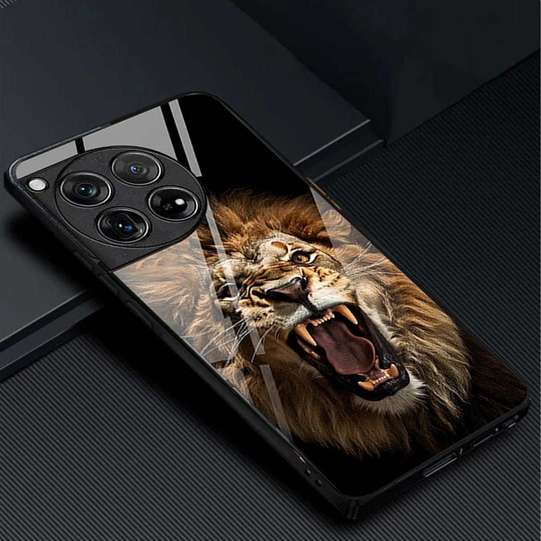 Crystal Premium Lion Pattern Glass Case - OnePlus