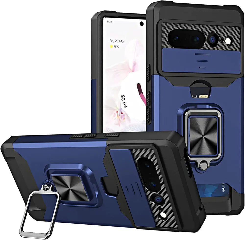 Ring Holder Stand with Card Slot Bag Case - Google Pixel