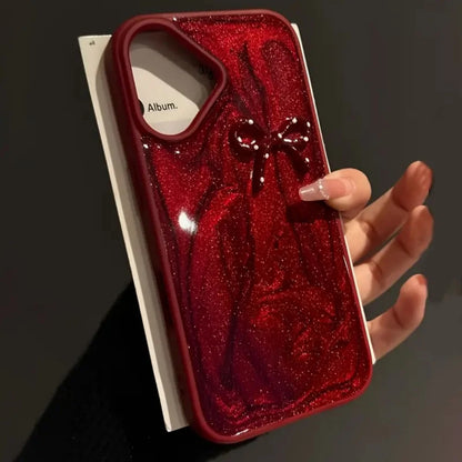 Shiny Glitter Bow Luxe Case