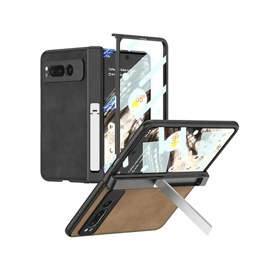 Google Pixel Fold Secret Kickstand Leather Case