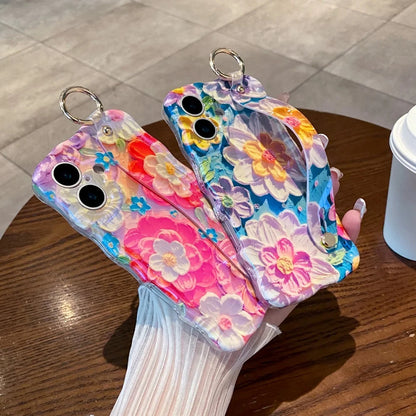 Sunset Floral Wave Strap Case