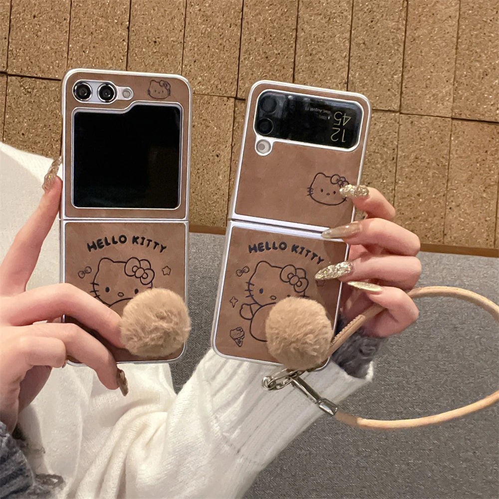 Elegant Hello Kitty Case with Pom-Pom - Samsung
